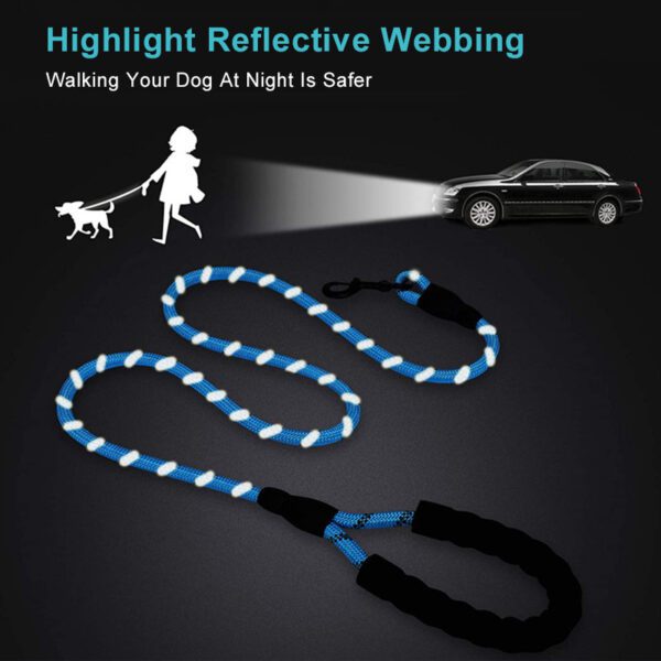 Reflective Dog Leash - Nylon Harness - 150/200/300cm - Labrador, French Bulldog - Image 3